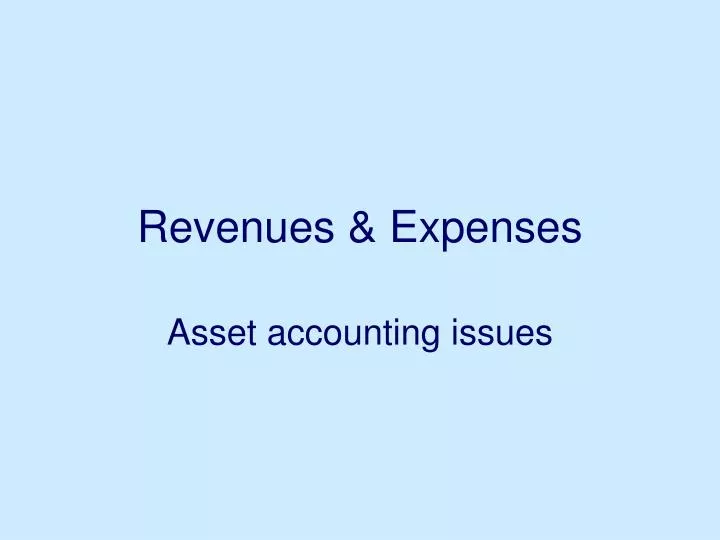 revenues expenses