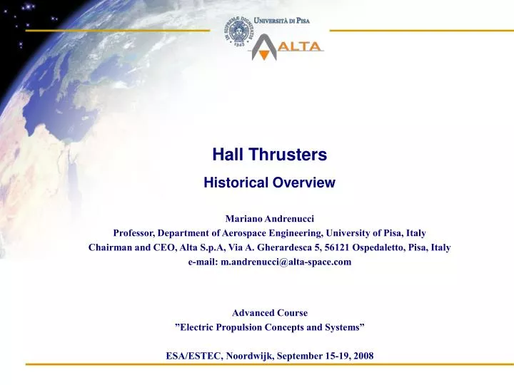 hall thrusters