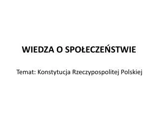 wiedza o spo ecze stwie