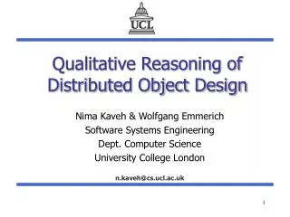 Qualitative Reasoning of Distributed Object Design