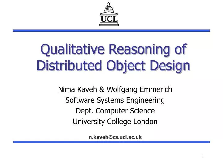 qualitative reasoning of distributed object design