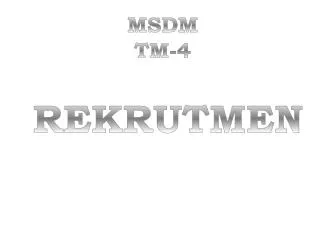 msdm tm 4