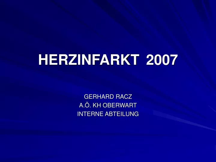 herzinfarkt 2007