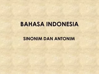 bahasa indonesia