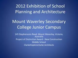 Mount Waverley Secondary College Junior Campus