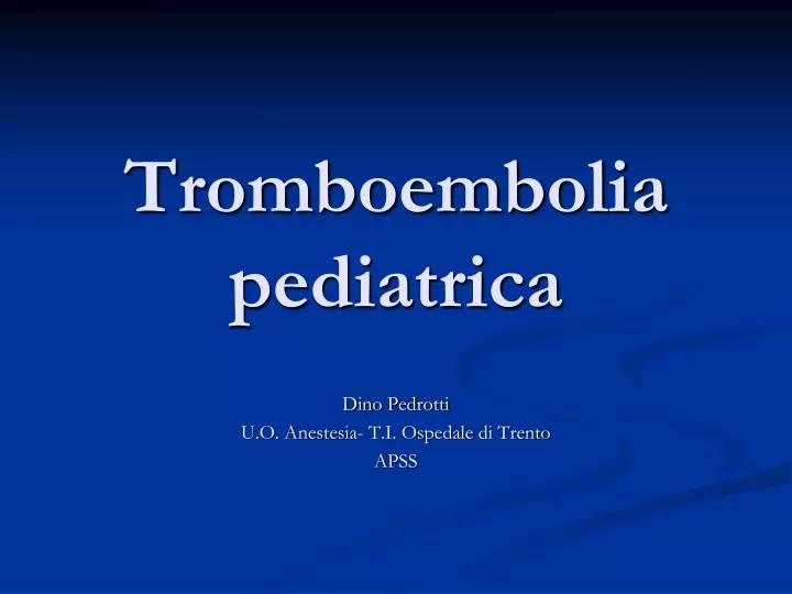 tromboembolia pediatrica