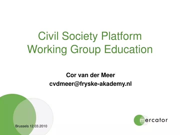 civil society platform working group education