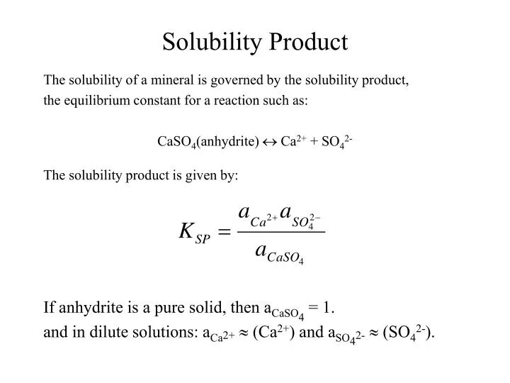 solubility product
