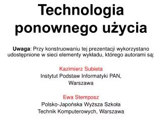 technologia ponownego u ycia