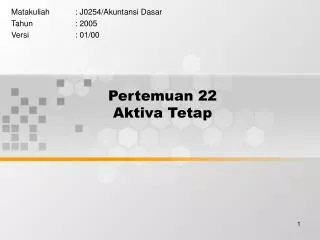 pertemuan 22 aktiva tetap