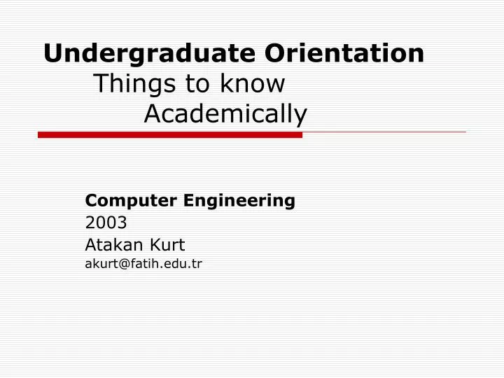 undergraduate orientation things to know academically