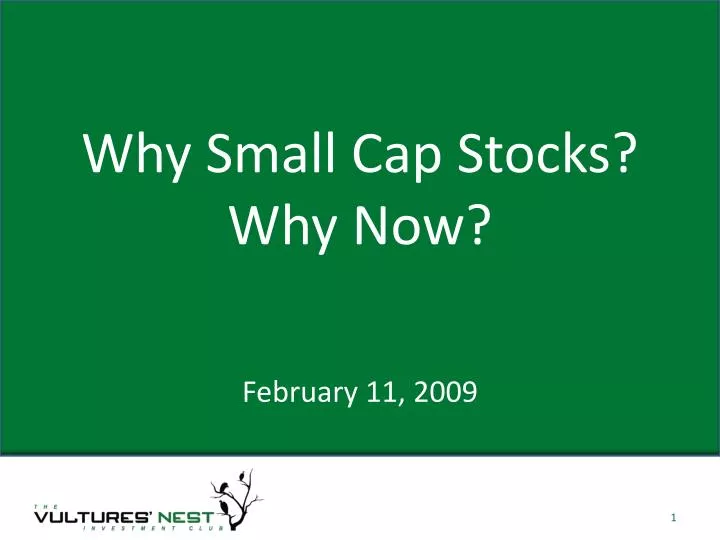 why small cap stocks why now