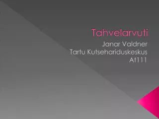 tahvelarvuti