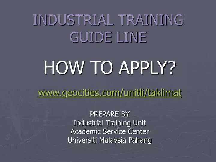industrial training guide line