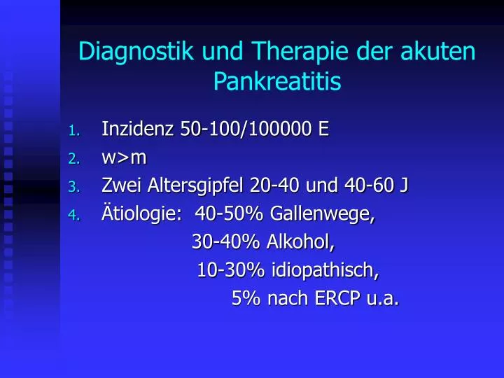 diagnostik und therapie der akuten pankreatitis