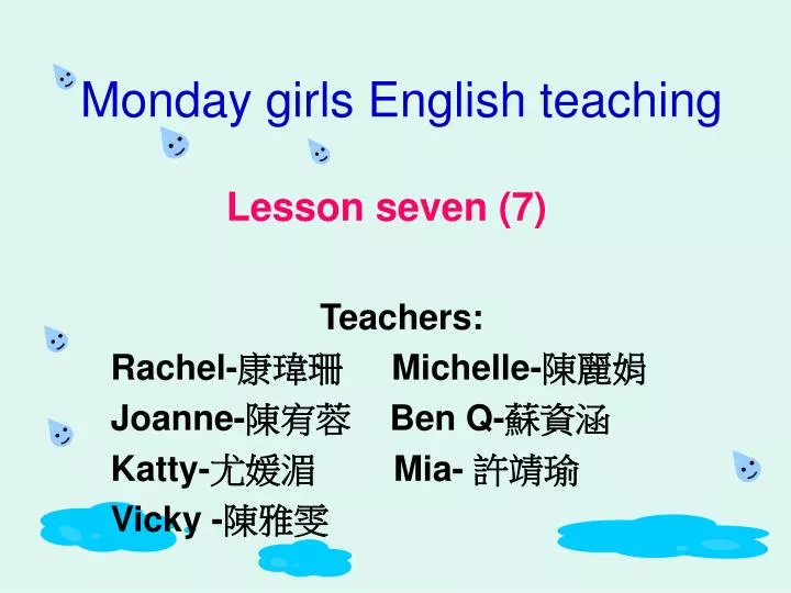 monday girls english teaching