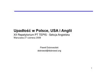 upad o w polsce usa i anglii xii repetytorium pt tepis sekcja angielska warszawa 27 czerwca 2009