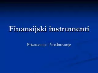 finansijski instrumenti