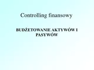 controlling finansowy