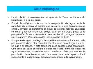 ciclo hidrol gico