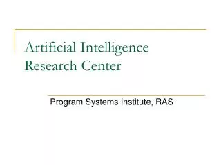 Artificial Intelligence Research Center