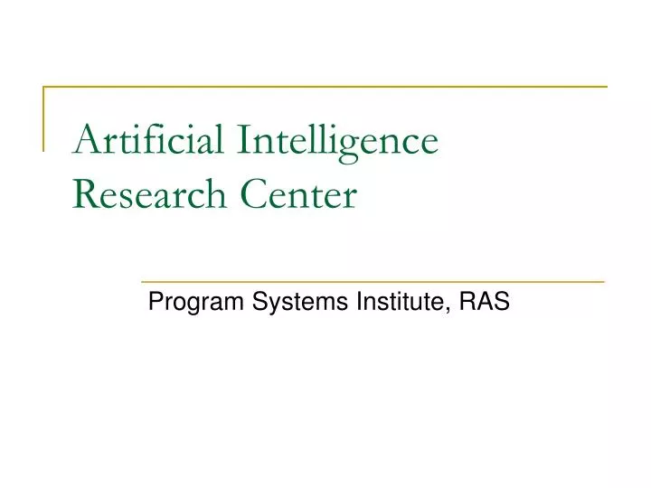 artificial intelligence research center