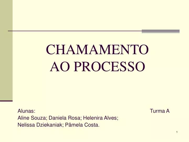 chamamento ao processo