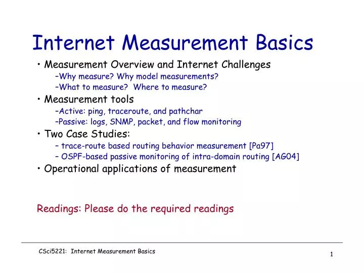 internet measurement basics