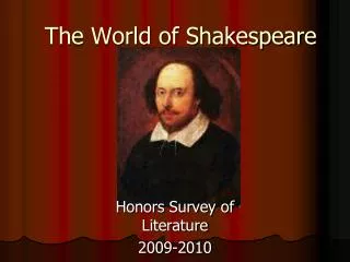 The World of Shakespeare