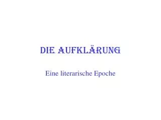 die aufkl rung