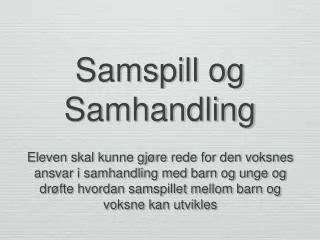samspill og samhandling