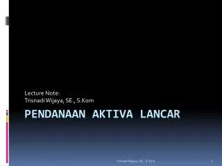 lecture note trisnadi wijaya se s kom