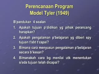 perencanaan program model tyler 1949