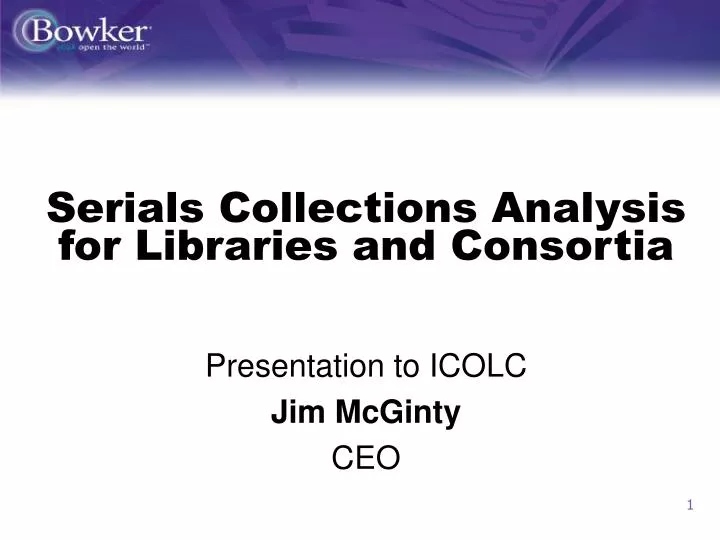 serials collections analysis for libraries and consortia