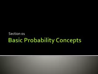 Basic Probability Concepts