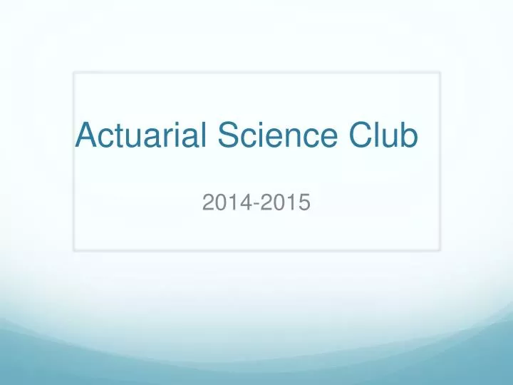 actuarial science club
