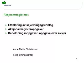 aksjon rregisteret