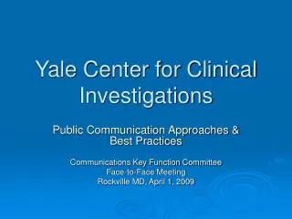 Yale Center for Clinical Investigations