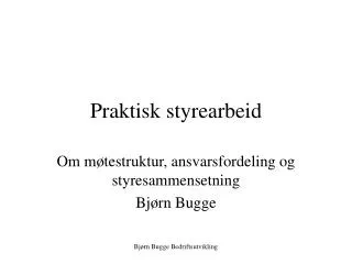 praktisk styrearbeid