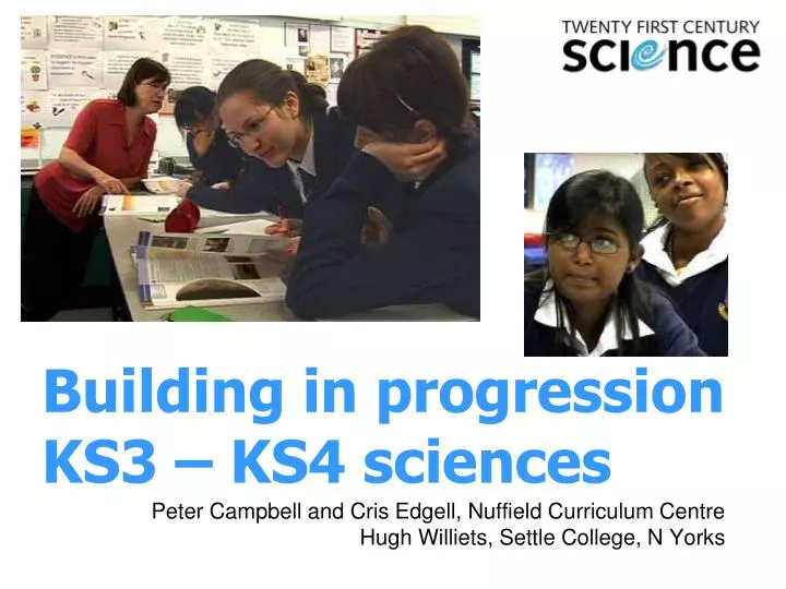 building in progression ks3 ks4 sciences