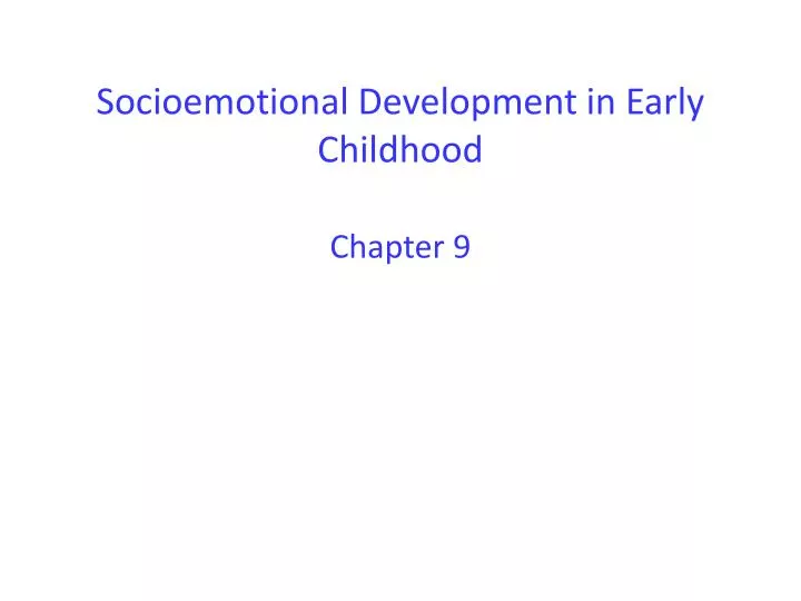 socioemotional development in early childhood