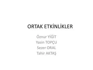 ortak etk nl kler