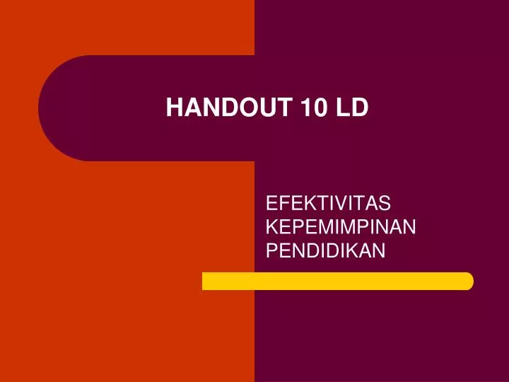 handout 10 ld