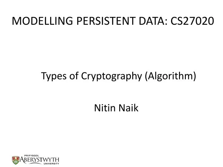 modelling persistent data cs27020