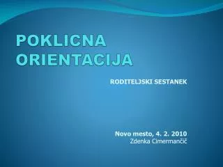 poklicna orientacija