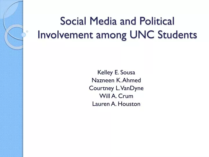 social media and political involvement among unc students