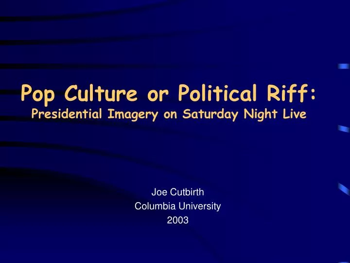 pop culture or political riff presidential imagery on saturday night live
