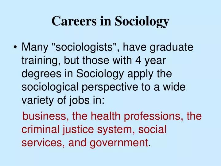 careers in sociology