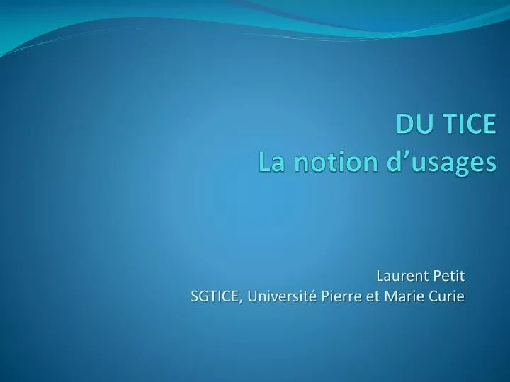 du tice la notion d usages