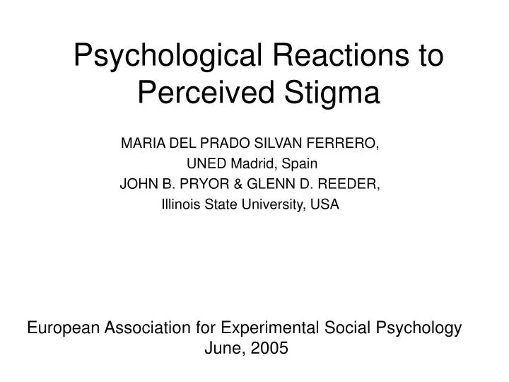 psychological reactions to perceived stigma